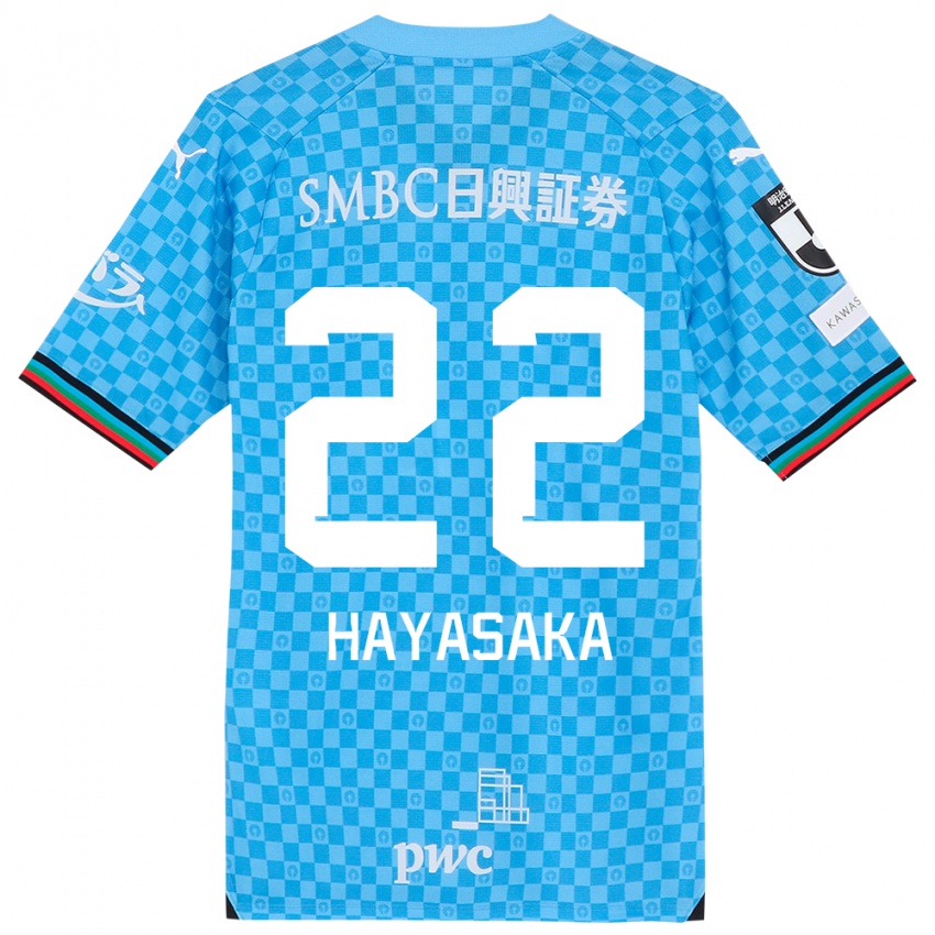 Bambino Maglia Yuki Hayasaka #22 Azzurro Blu Kit Gara Home 2024/25 Maglietta