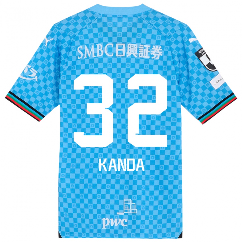 Bambino Maglia Soma Kanda #32 Azzurro Blu Kit Gara Home 2024/25 Maglietta