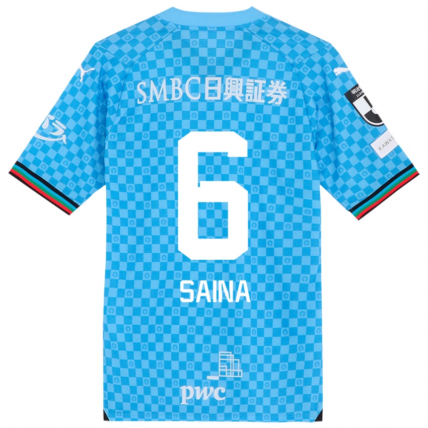 Bambino Maglia Yuta Saina #6 Azzurro Blu Kit Gara Home 2024/25 Maglietta