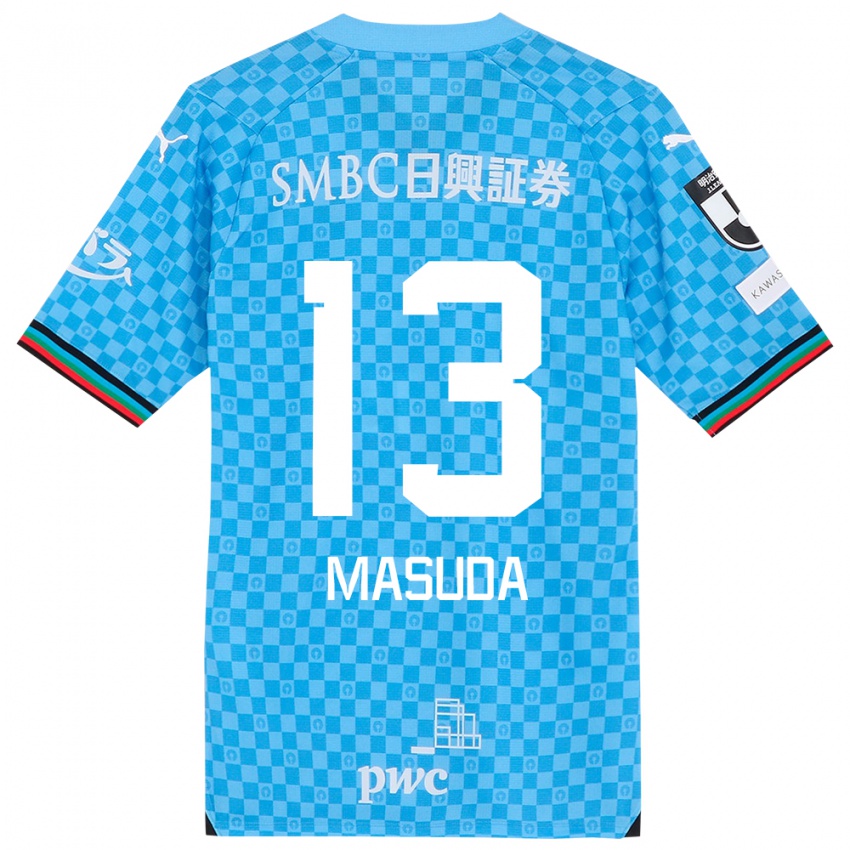 Bambino Maglia Hinata Masuda #13 Azzurro Blu Kit Gara Home 2024/25 Maglietta