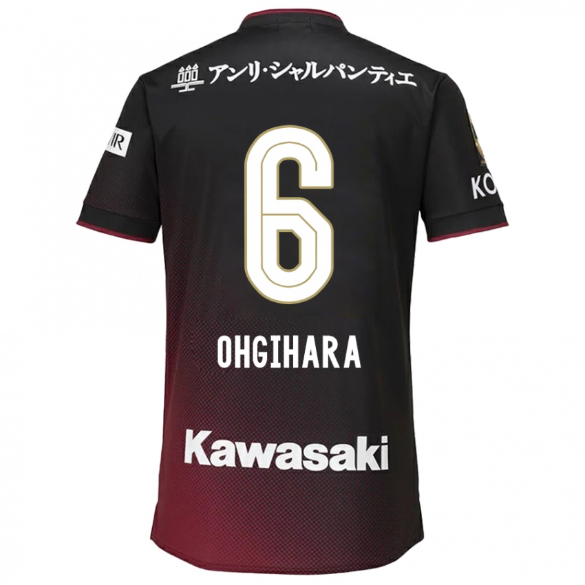 Bambino Maglia Takahiro Ogihara #6 Nero Rosso Kit Gara Home 2024/25 Maglietta