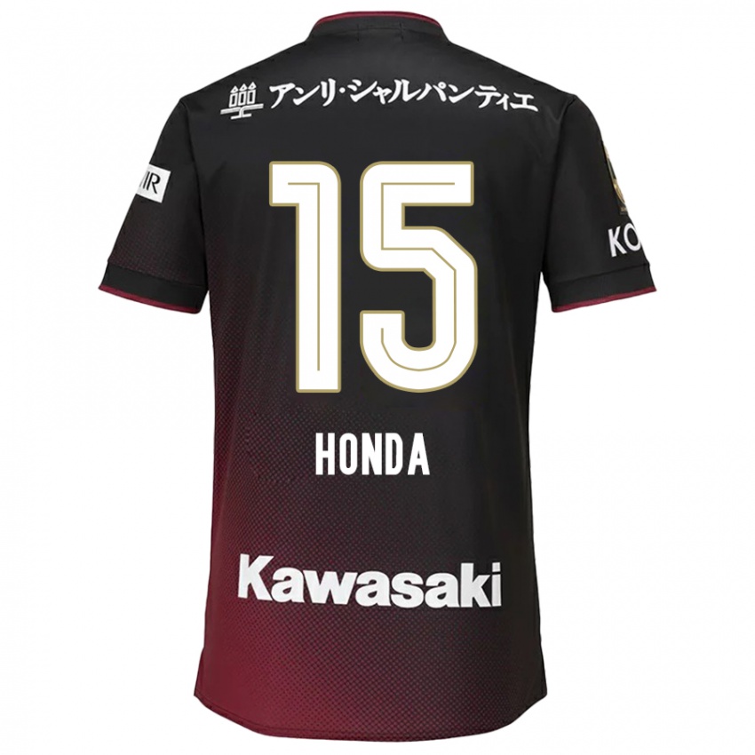 Bambino Maglia Yuki Honda #15 Nero Rosso Kit Gara Home 2024/25 Maglietta