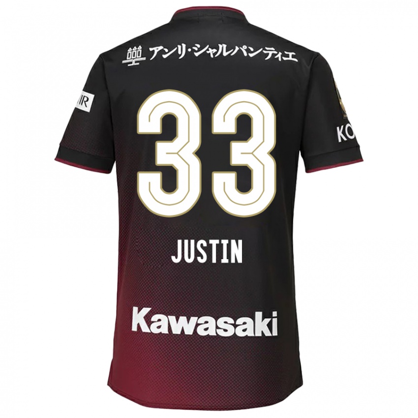 Bambino Maglia Justin Homma #33 Nero Rosso Kit Gara Home 2024/25 Maglietta