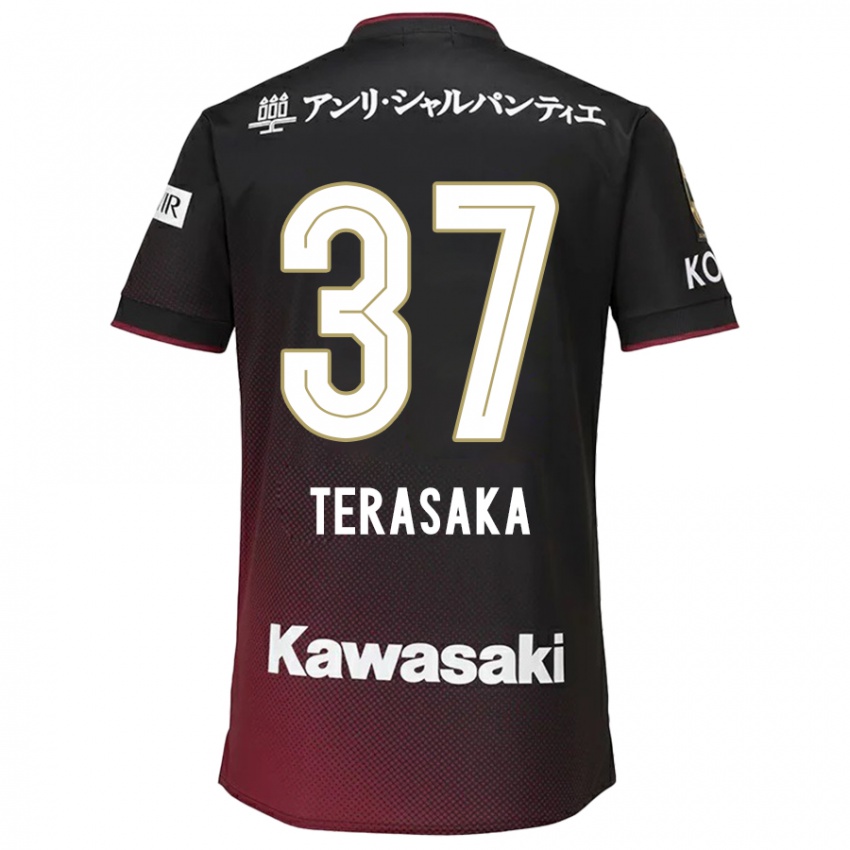 Bambino Maglia Shogo Terasaka #37 Nero Rosso Kit Gara Home 2024/25 Maglietta