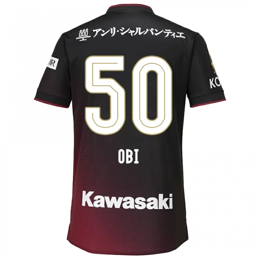 Bambino Maglia Powell Obinna Obi #50 Nero Rosso Kit Gara Home 2024/25 Maglietta