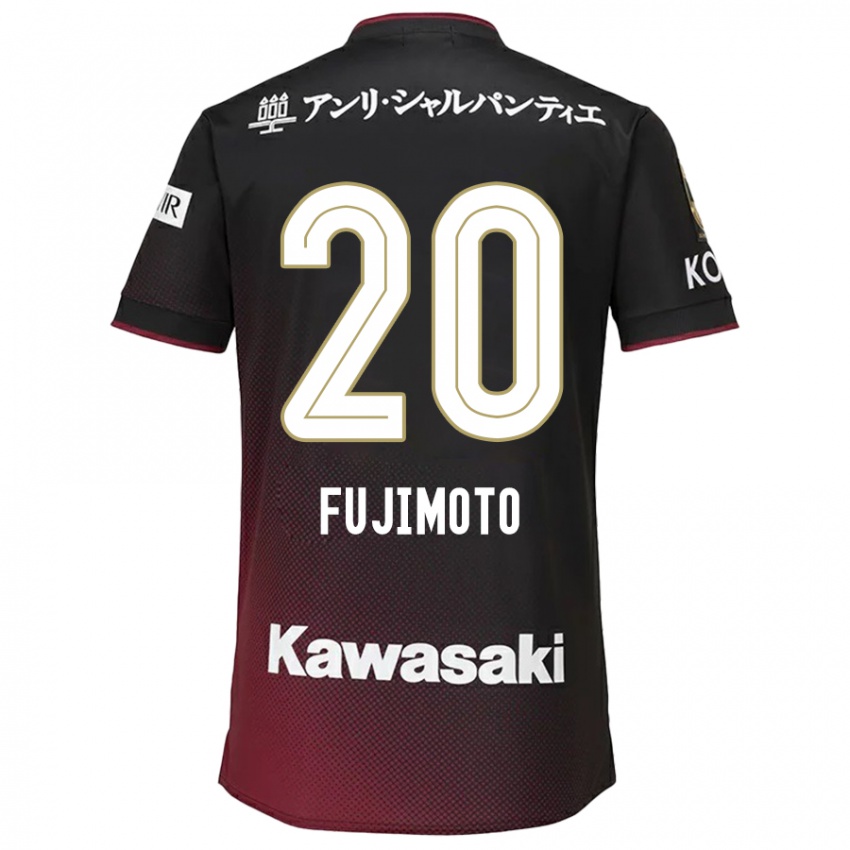 Bambino Maglia Riku Fujimoto #20 Nero Rosso Kit Gara Home 2024/25 Maglietta