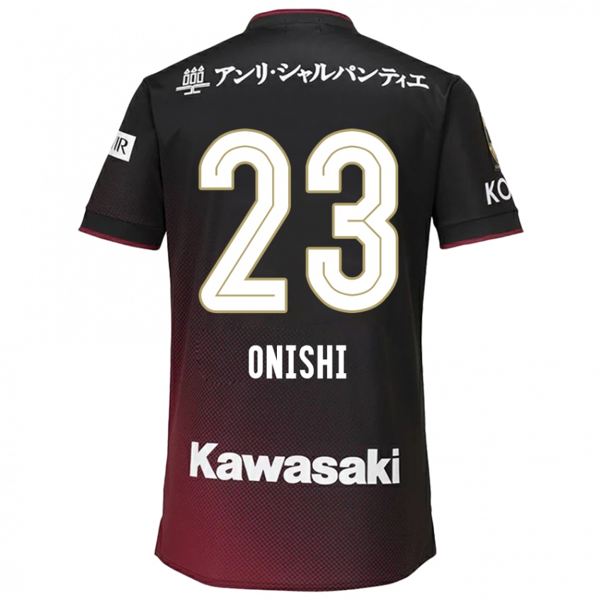 Bambino Maglia Sota Onishi #23 Nero Rosso Kit Gara Home 2024/25 Maglietta