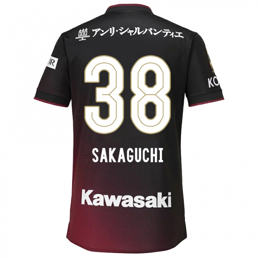 Bambino Maglia Yuki Sakaguchi #38 Nero Rosso Kit Gara Home 2024/25 Maglietta