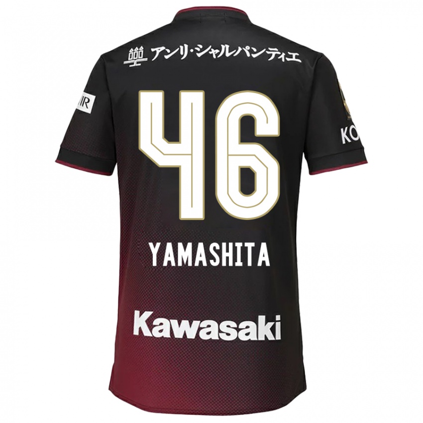 Bambino Maglia Hiroto Yamashita #46 Nero Rosso Kit Gara Home 2024/25 Maglietta