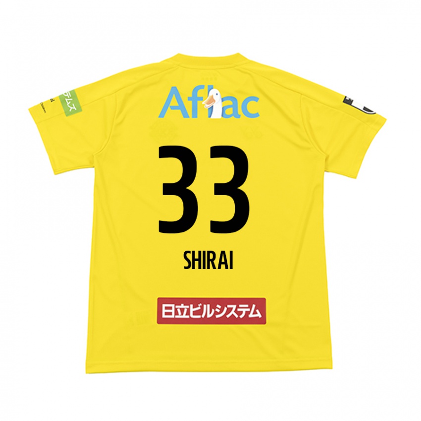 Bambino Maglia Eiji Shirai #33 Giallo Nero Kit Gara Home 2024/25 Maglietta