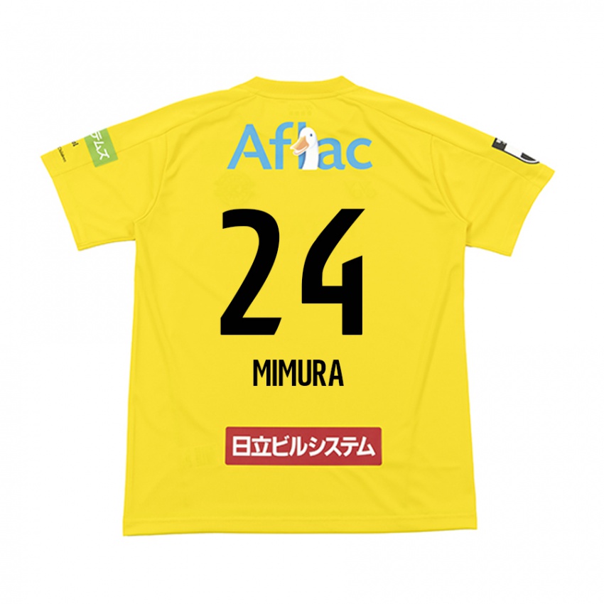 Bambino Maglia Kaname Mimura #24 Giallo Nero Kit Gara Home 2024/25 Maglietta