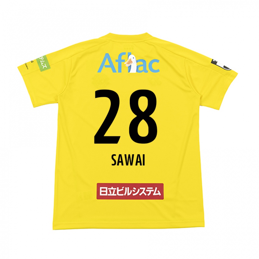 Bambino Maglia Retsu Sawai #28 Giallo Nero Kit Gara Home 2024/25 Maglietta