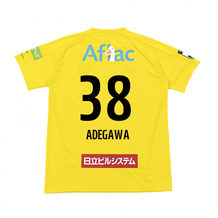 Bambino Maglia Koa Adegawa #38 Giallo Nero Kit Gara Home 2024/25 Maglietta