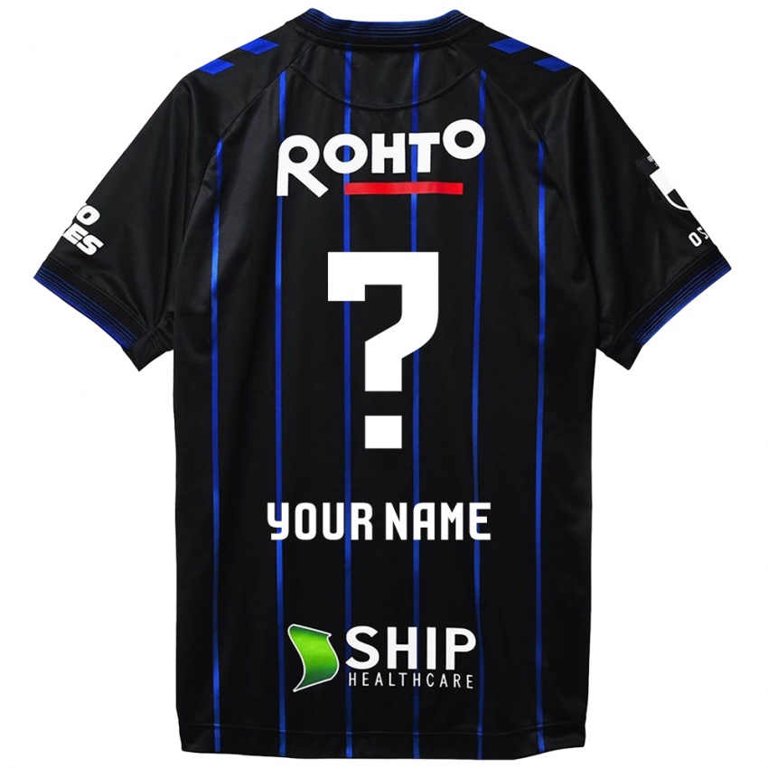 Bambino Maglia Il Tuo Nome #0 Nero Blu Kit Gara Home 2024/25 Maglietta