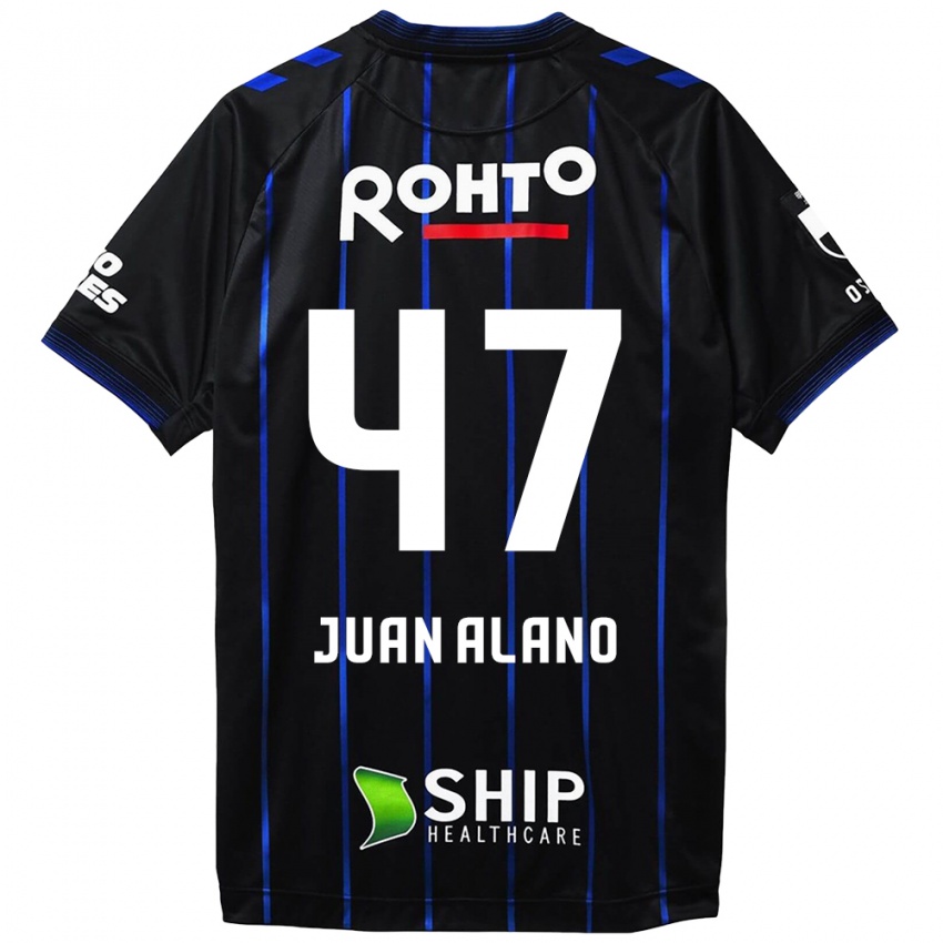 Bambino Maglia Juan Alano #47 Nero Blu Kit Gara Home 2024/25 Maglietta