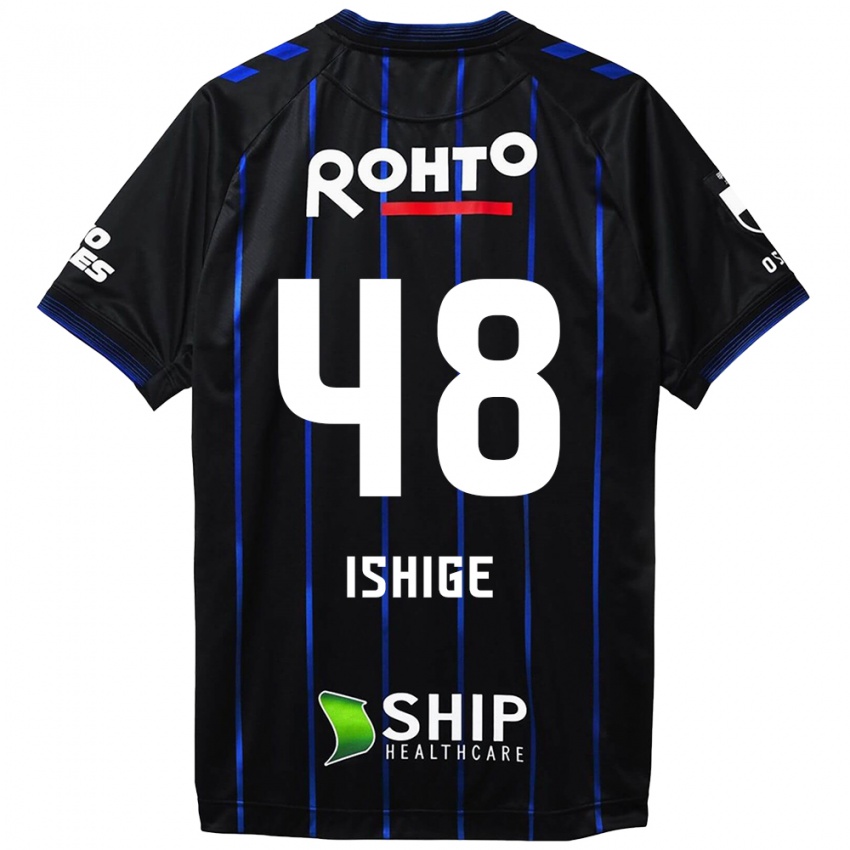 Bambino Maglia Hideki Ishige #48 Nero Blu Kit Gara Home 2024/25 Maglietta