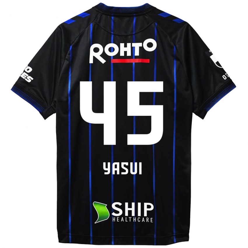 Bambino Maglia Tsukasa Yasui #45 Nero Blu Kit Gara Home 2024/25 Maglietta