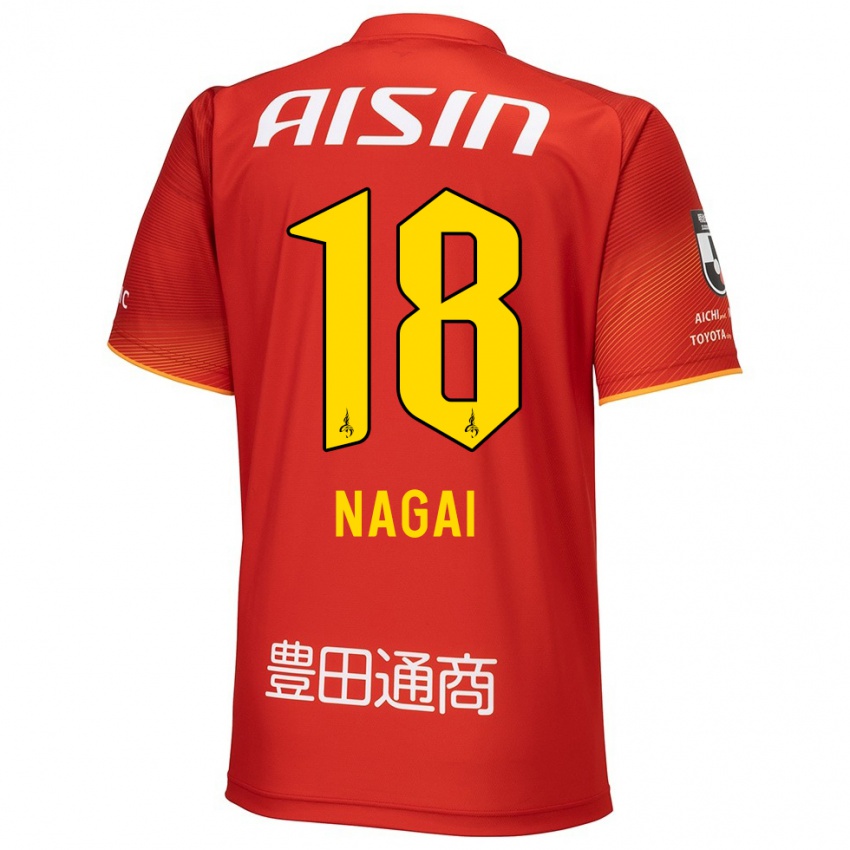 Bambino Maglia Kensuke Nagai #18 Rosso Bianco Giallo Kit Gara Home 2024/25 Maglietta