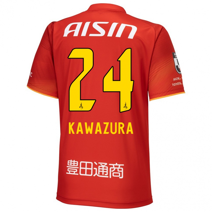 Bambino Maglia Akinari Kawazura #24 Rosso Bianco Giallo Kit Gara Home 2024/25 Maglietta