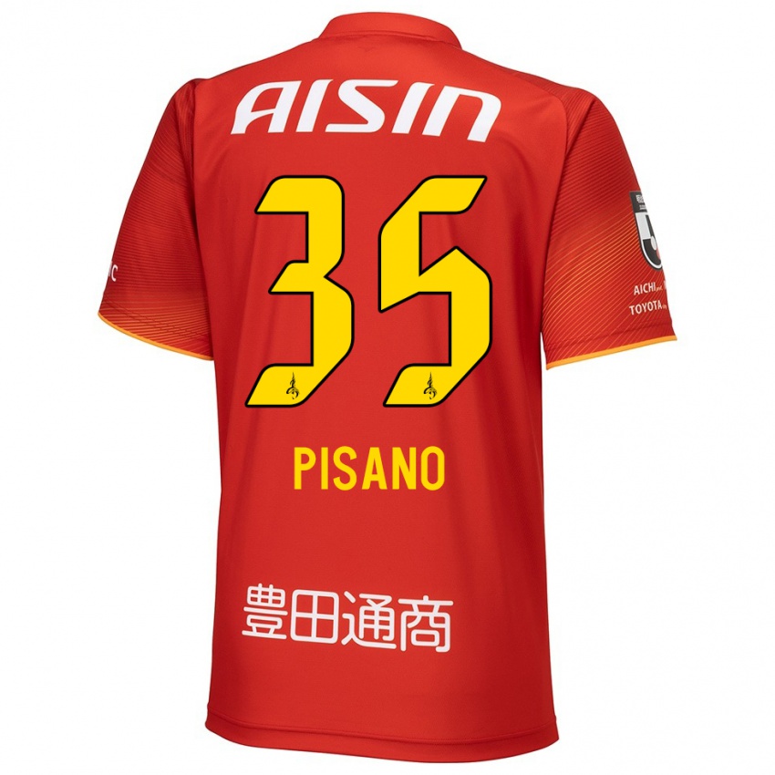 Bambino Maglia Alexandre Pisano #35 Rosso Bianco Giallo Kit Gara Home 2024/25 Maglietta