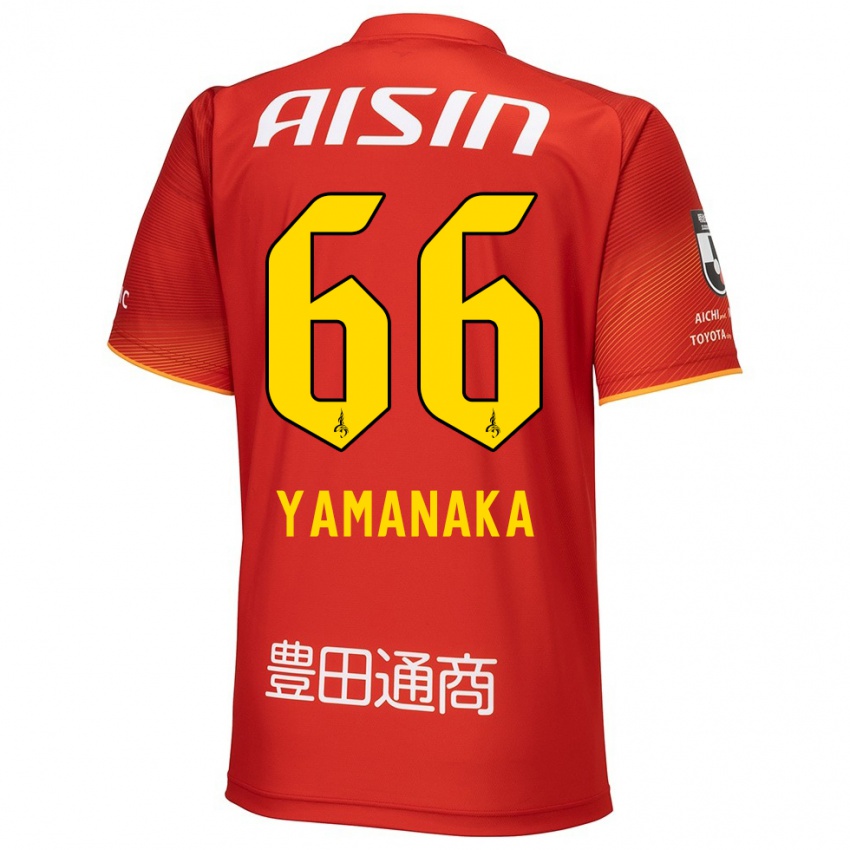 Bambino Maglia Ryosuke Yamanaka #66 Rosso Bianco Giallo Kit Gara Home 2024/25 Maglietta