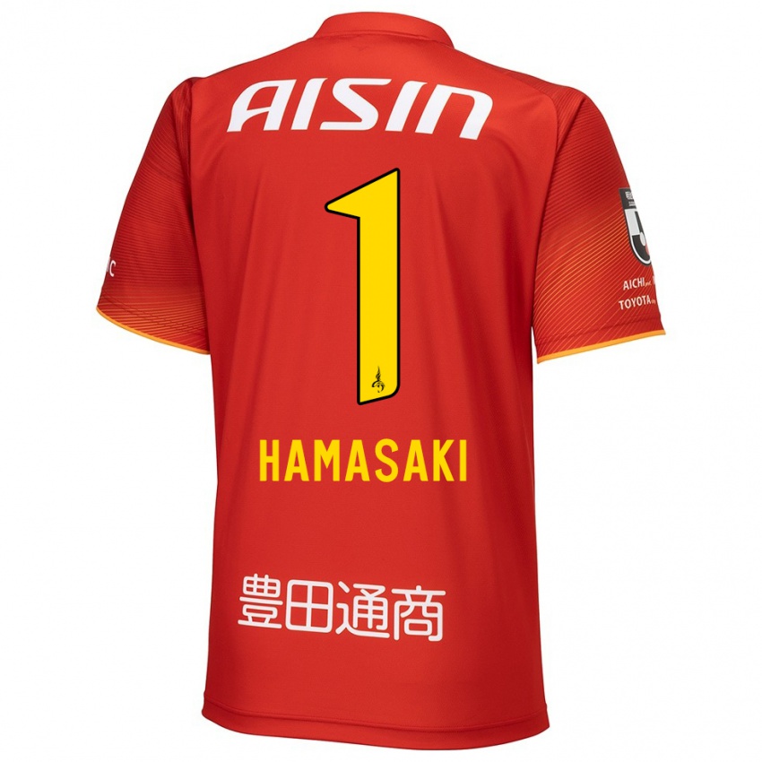 Bambino Maglia Shiki Hamasaki #1 Rosso Bianco Giallo Kit Gara Home 2024/25 Maglietta