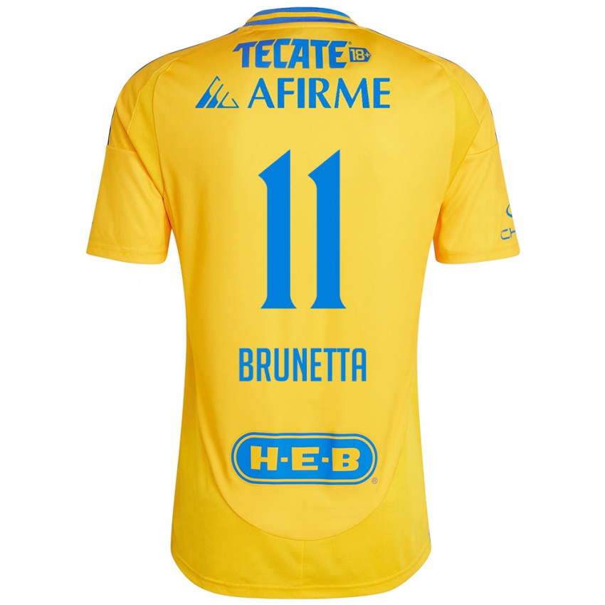 Bambino Maglia Juan Brunetta #11 Oro Giallo Kit Gara Home 2024/25 Maglietta