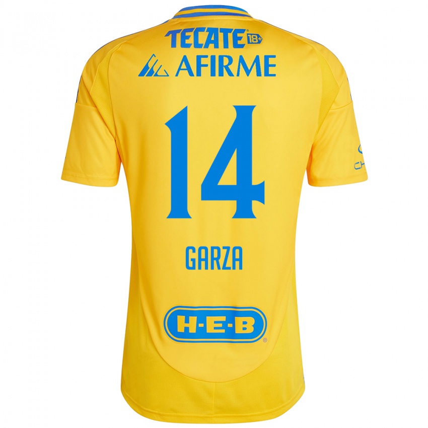 Bambino Maglia Jesús Garza #14 Oro Giallo Kit Gara Home 2024/25 Maglietta