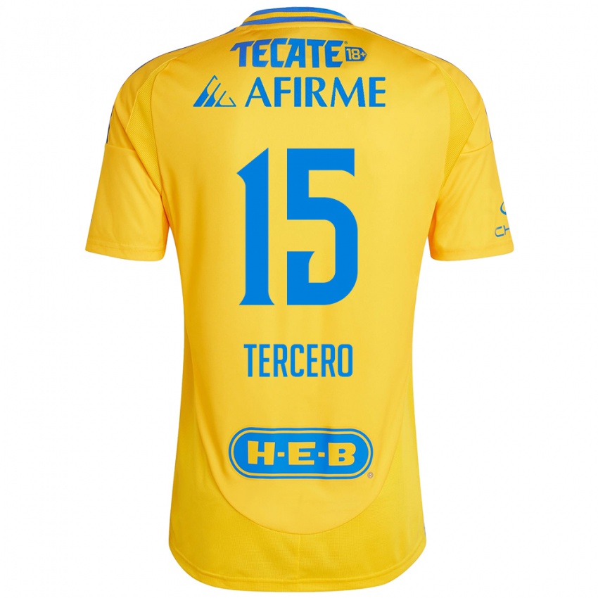 Bambino Maglia Eduardo Tercero #15 Oro Giallo Kit Gara Home 2024/25 Maglietta