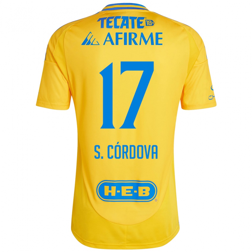 Bambino Maglia Sebastian Cordova #17 Oro Giallo Kit Gara Home 2024/25 Maglietta