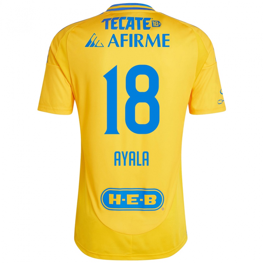 Bambino Maglia David Ayala #18 Oro Giallo Kit Gara Home 2024/25 Maglietta