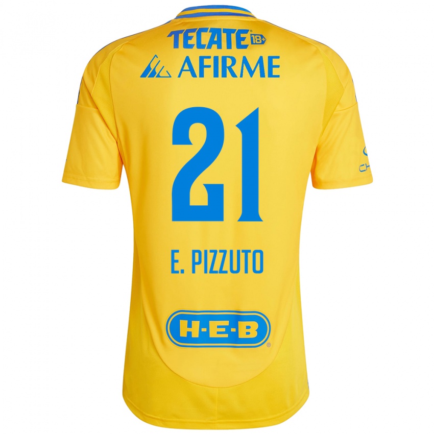 Bambino Maglia Eugenio Pizzuto #21 Oro Giallo Kit Gara Home 2024/25 Maglietta