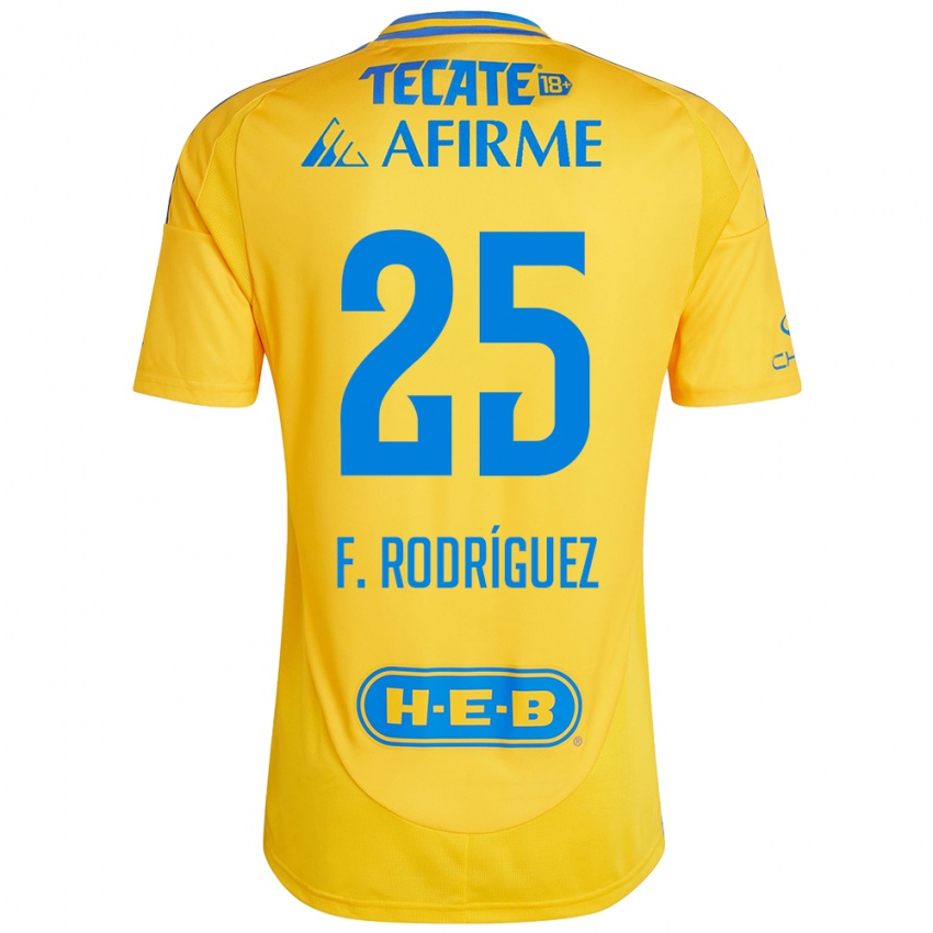 Bambino Maglia Felipe Rodríguez #25 Oro Giallo Kit Gara Home 2024/25 Maglietta