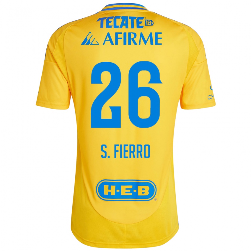 Bambino Maglia Sebastián Fierro #26 Oro Giallo Kit Gara Home 2024/25 Maglietta