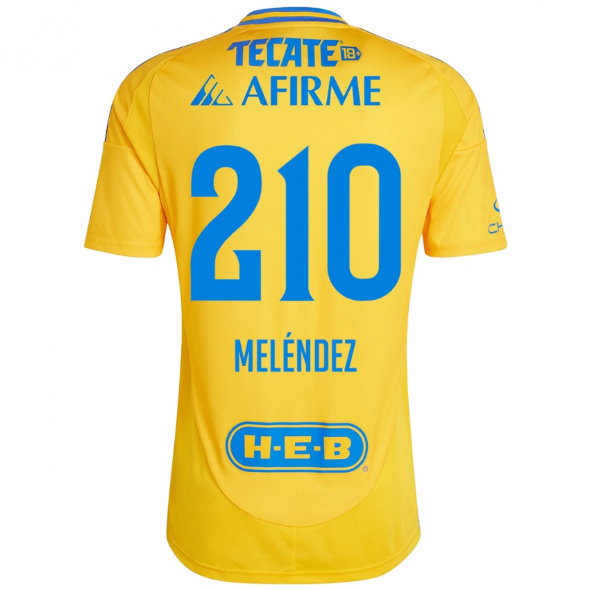 Bambino Maglia Marcelo Meléndez #210 Oro Giallo Kit Gara Home 2024/25 Maglietta