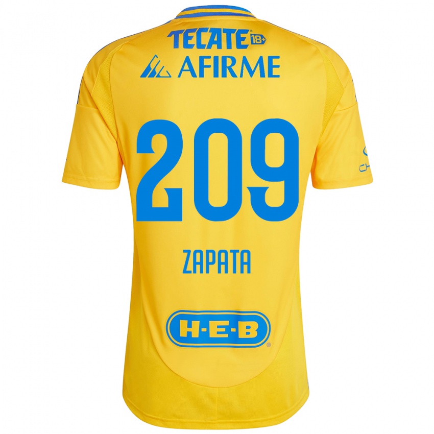 Bambino Maglia Jorge Zapata #209 Oro Giallo Kit Gara Home 2024/25 Maglietta