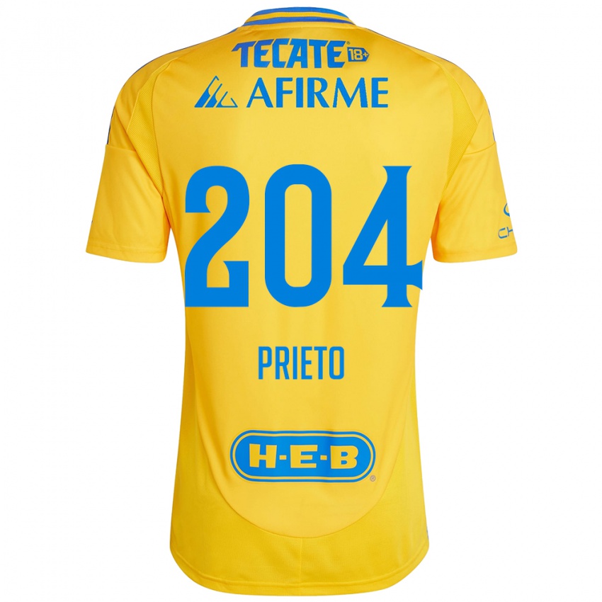 Bambino Maglia Leonel Prieto #204 Oro Giallo Kit Gara Home 2024/25 Maglietta