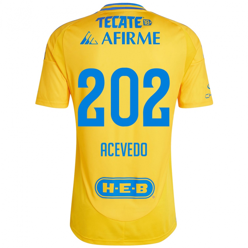 Bambino Maglia José Acevedo #202 Oro Giallo Kit Gara Home 2024/25 Maglietta