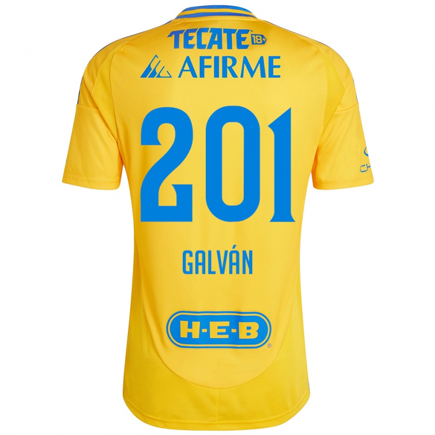 Bambino Maglia Isac Galván #201 Oro Giallo Kit Gara Home 2024/25 Maglietta