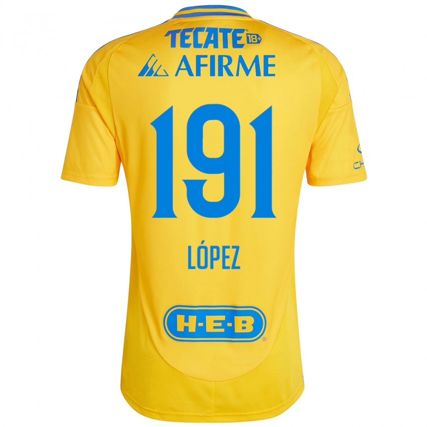 Bambino Maglia Adrián López #191 Oro Giallo Kit Gara Home 2024/25 Maglietta