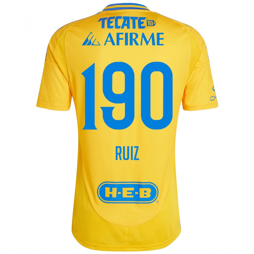 Bambino Maglia Óscar Ruiz #190 Oro Giallo Kit Gara Home 2024/25 Maglietta