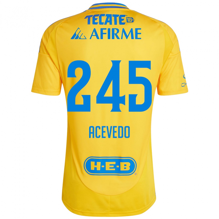 Bambino Maglia Kevin Acevedo #245 Oro Giallo Kit Gara Home 2024/25 Maglietta