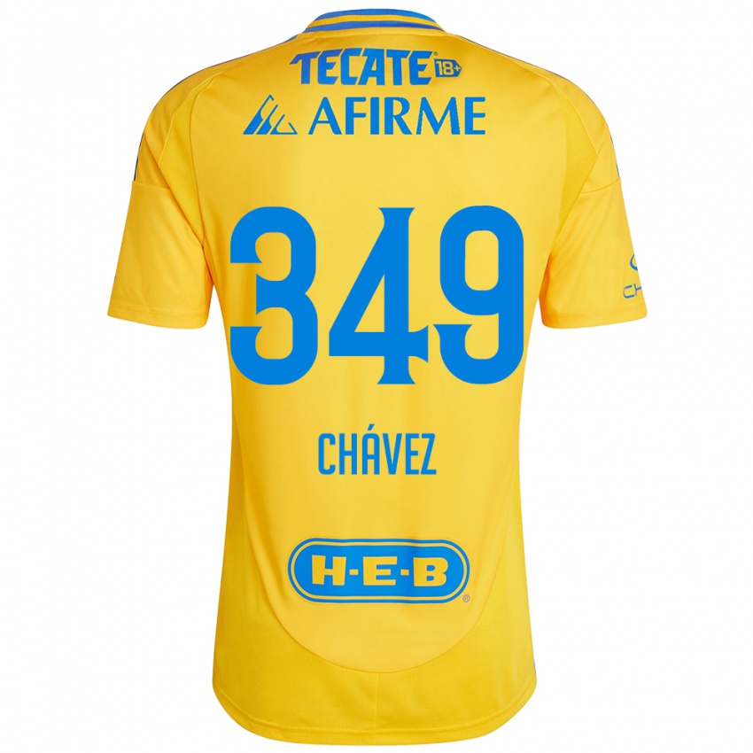 Bambino Maglia Jorge Chávez #349 Oro Giallo Kit Gara Home 2024/25 Maglietta