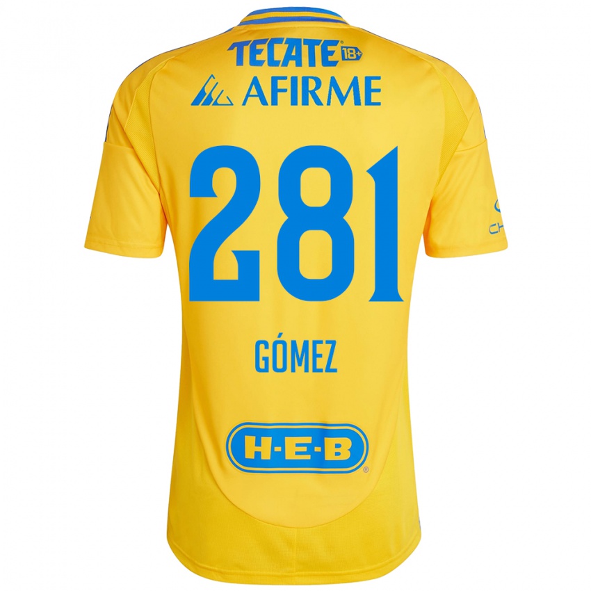 Bambino Maglia Luis Gómez #281 Oro Giallo Kit Gara Home 2024/25 Maglietta