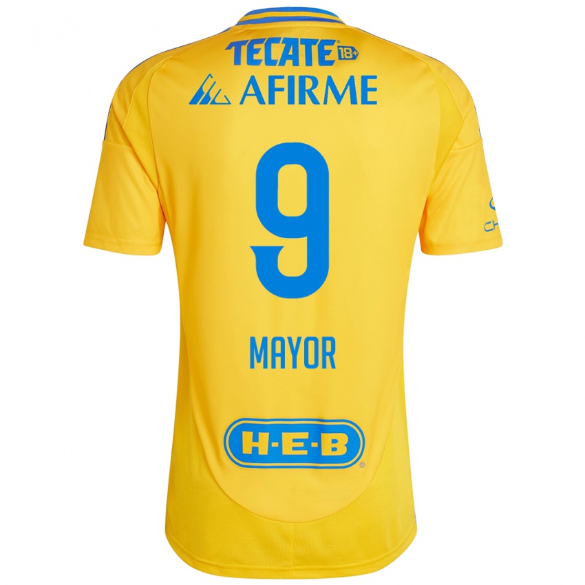 Bambino Maglia Stephany Mayor #9 Oro Giallo Kit Gara Home 2024/25 Maglietta