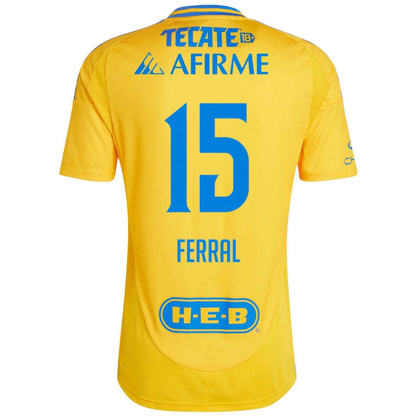 Bambino Maglia Cristina Ferral #15 Oro Giallo Kit Gara Home 2024/25 Maglietta