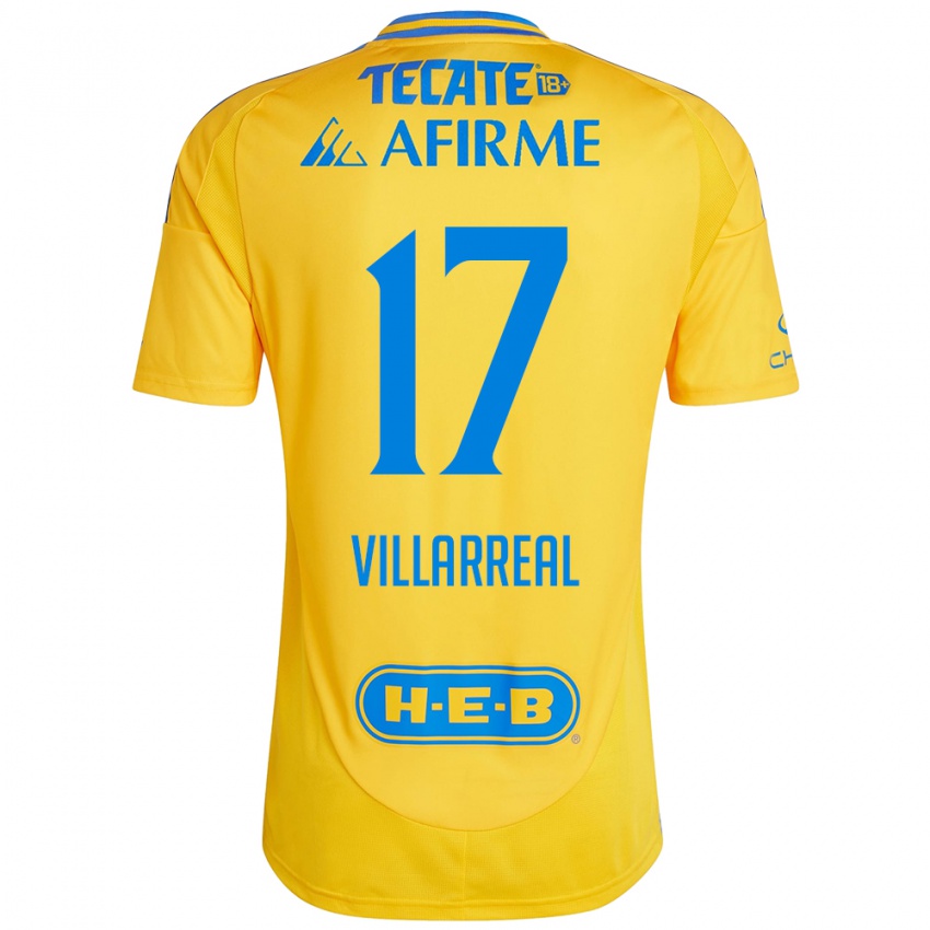 Bambino Maglia Natalia Villarreal #17 Oro Giallo Kit Gara Home 2024/25 Maglietta