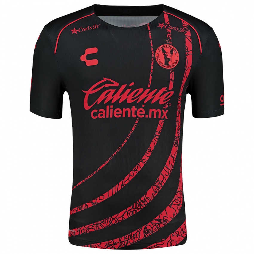 Bambino Maglia Óscar González #0 Nero Rosso Kit Gara Home 2024/25 Maglietta