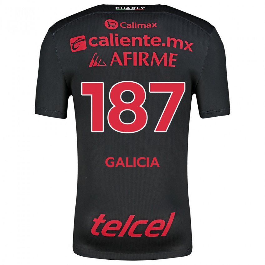 Bambino Maglia Carlos Galicia #187 Nero Rosso Kit Gara Home 2024/25 Maglietta