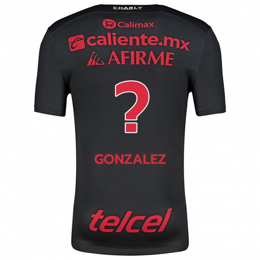 Bambino Maglia Óscar González #0 Nero Rosso Kit Gara Home 2024/25 Maglietta